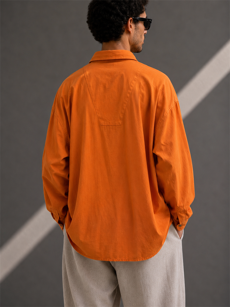 1990s Cepli Orange Gömlek