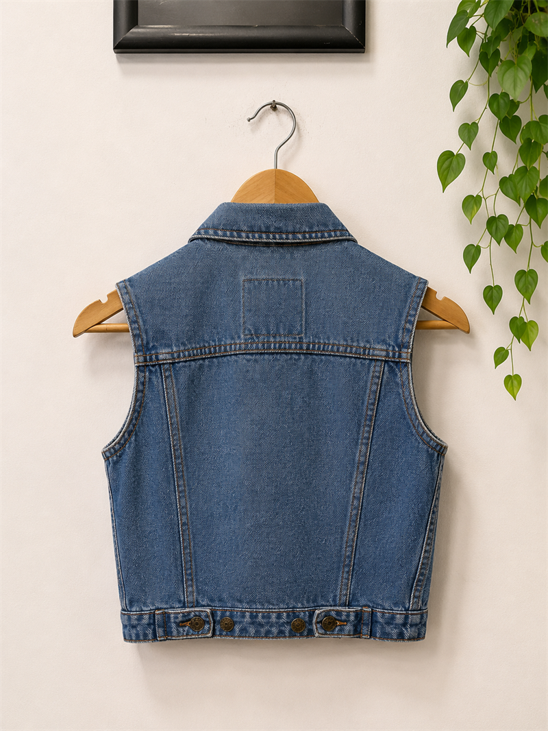 1990s Crop Classic Kot Yelek