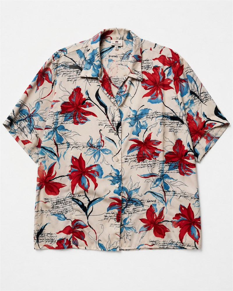 1990s Dökümlü Hawaii Gömlek