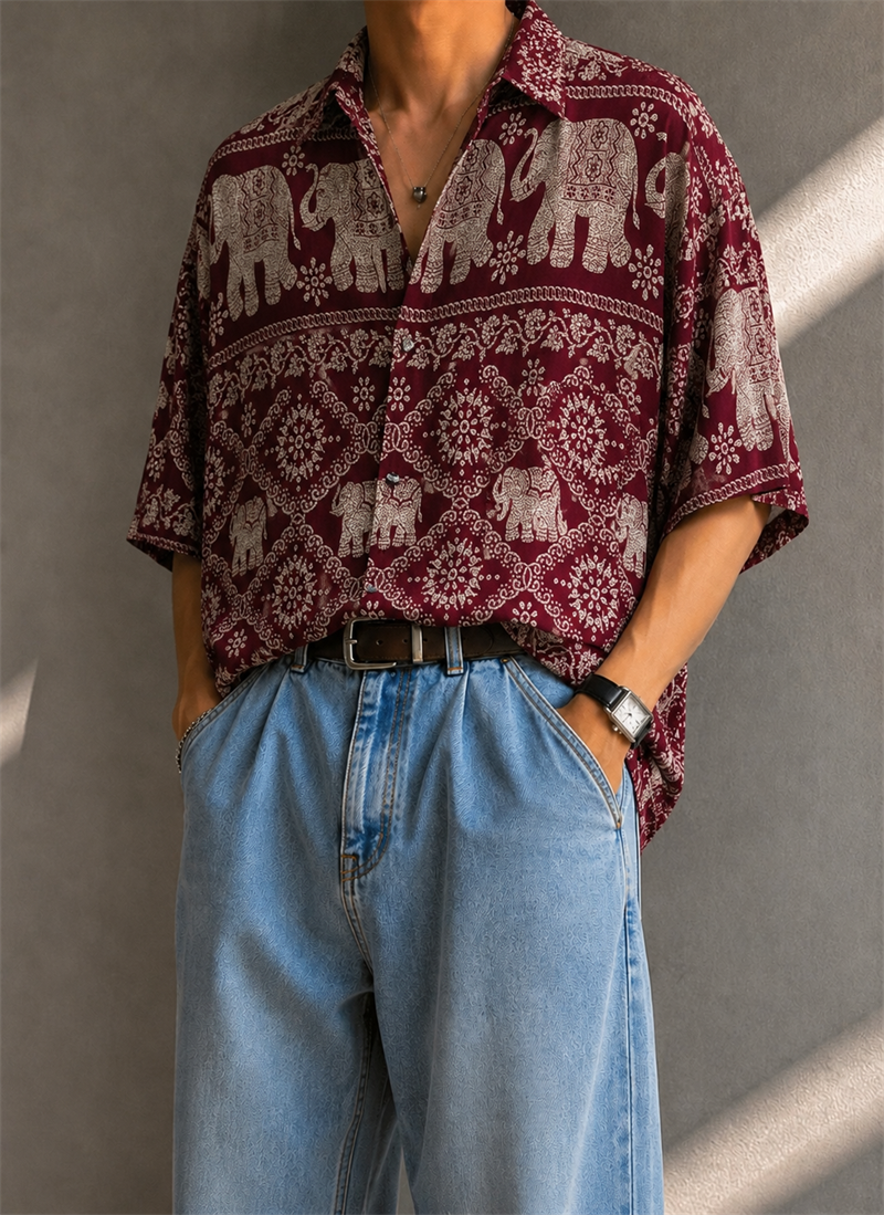 1990s Etnik Gömlek