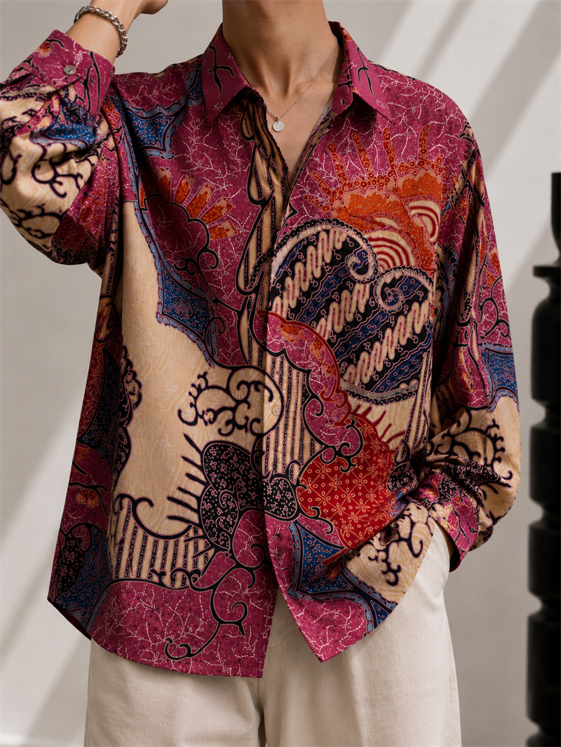 1990s Etnik Oversize Gömlek