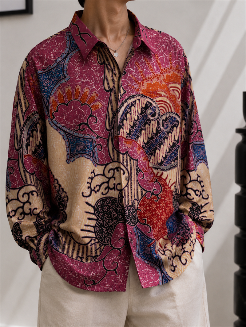 1990s Etnik Oversize Gömlek