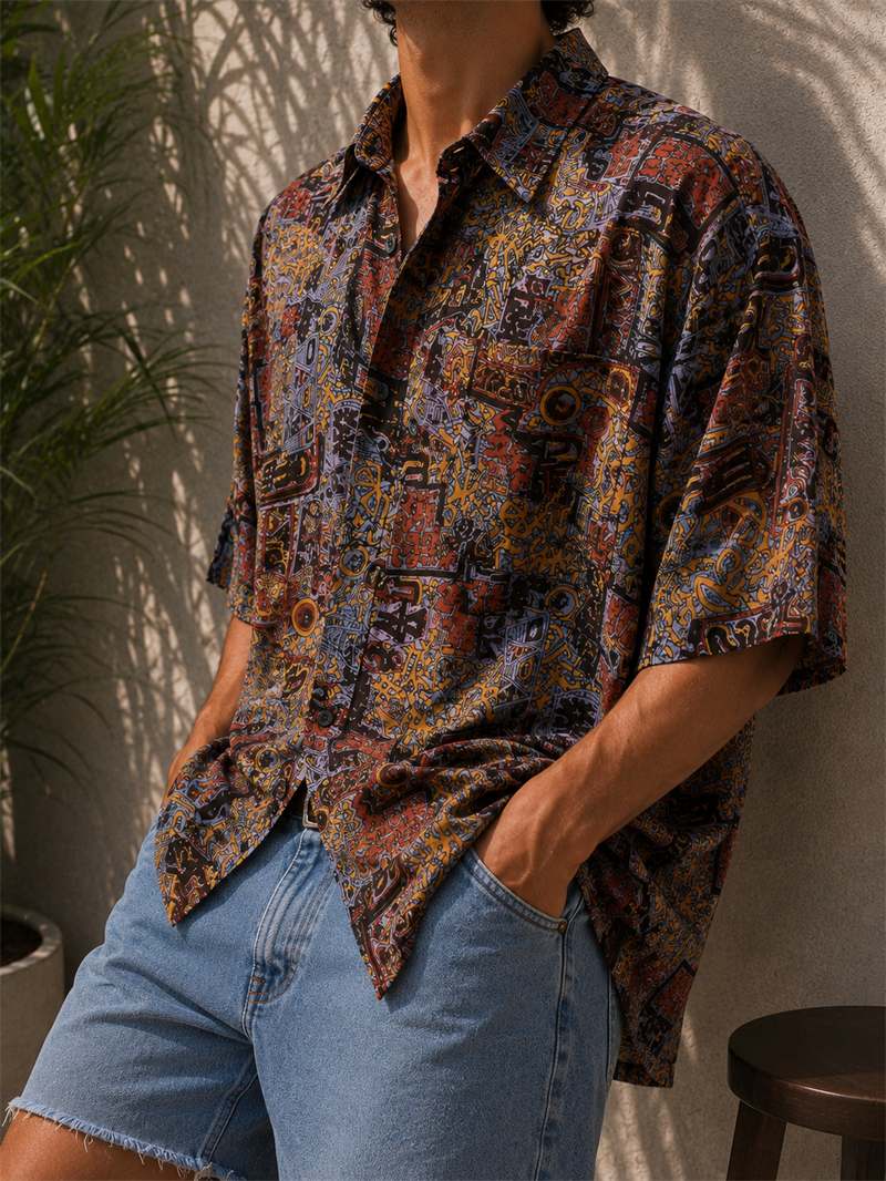 1990s Etnik Salaş Gömlek