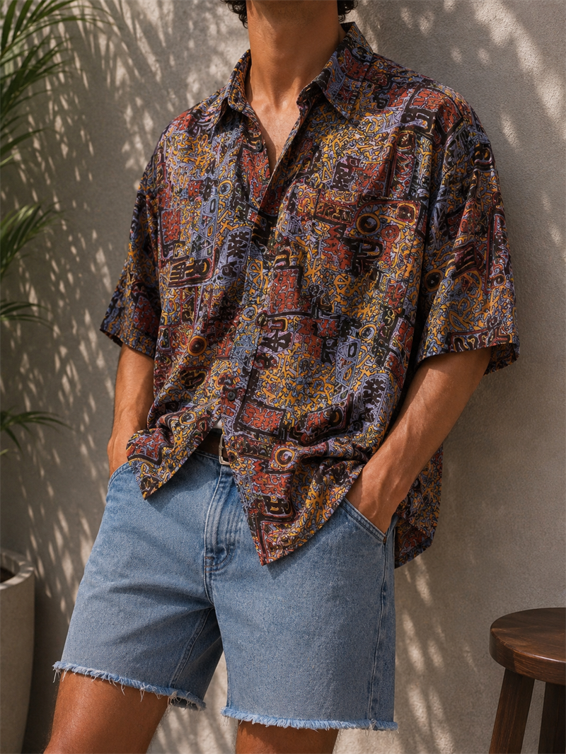 1990s Etnik Salaş Gömlek