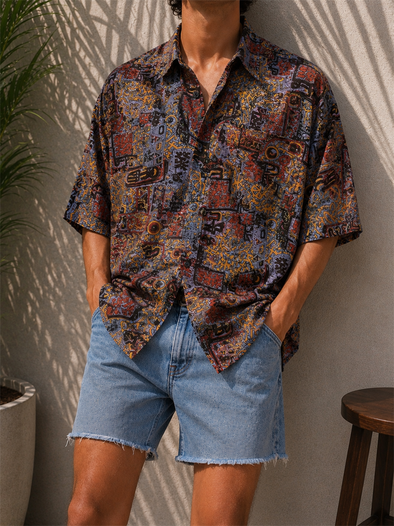 1990s Etnik Salaş Gömlek