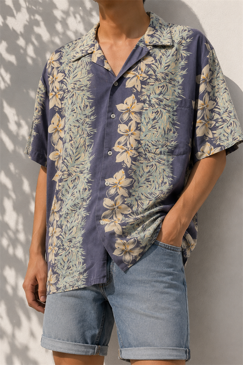 1990s Küba Yaka Hawaii Gömlek
