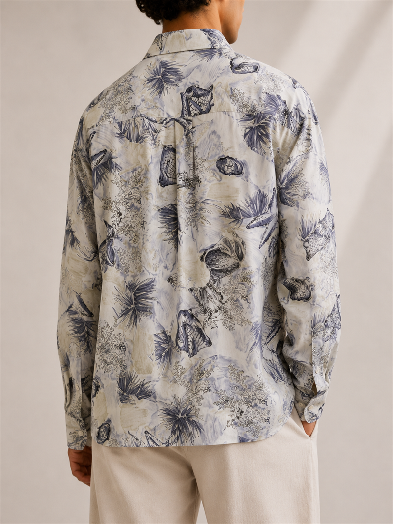 1990s Marine Motifli Oversize Gömlek