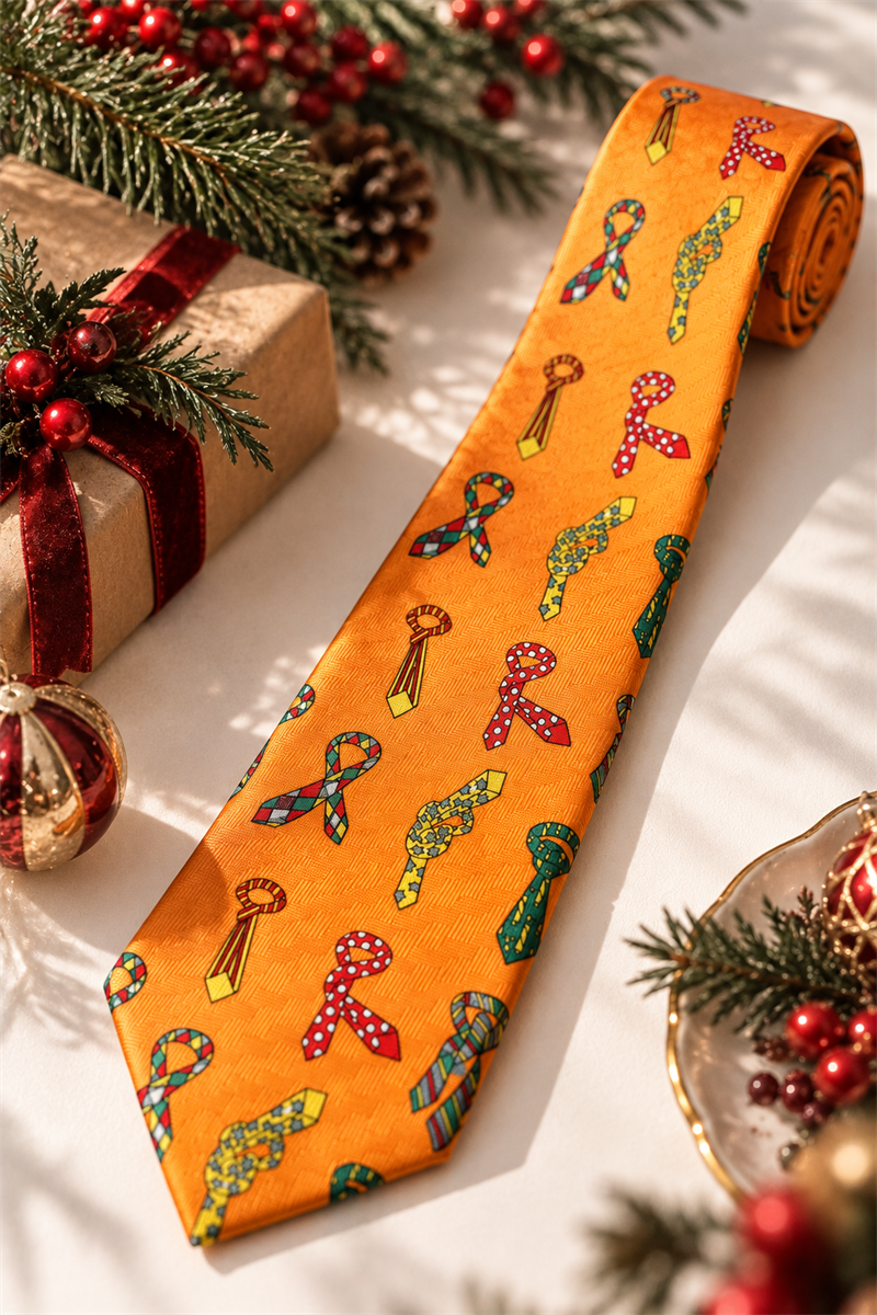 1990s Orange Tie Kravat
