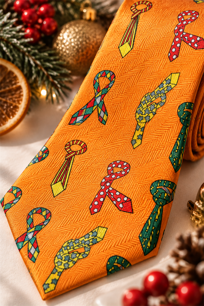 1990s Orange Tie Kravat