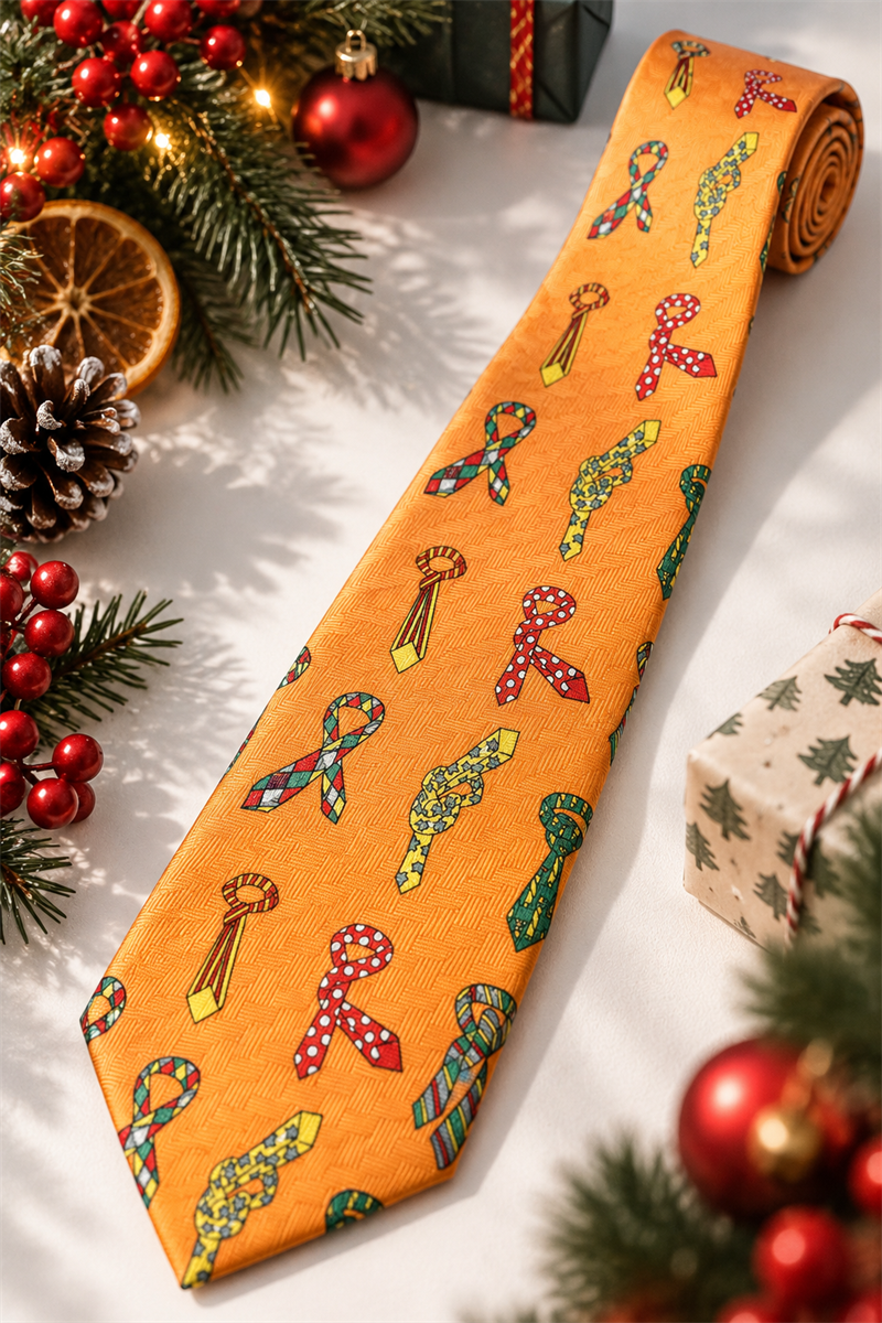 1990s Orange Tie Kravat