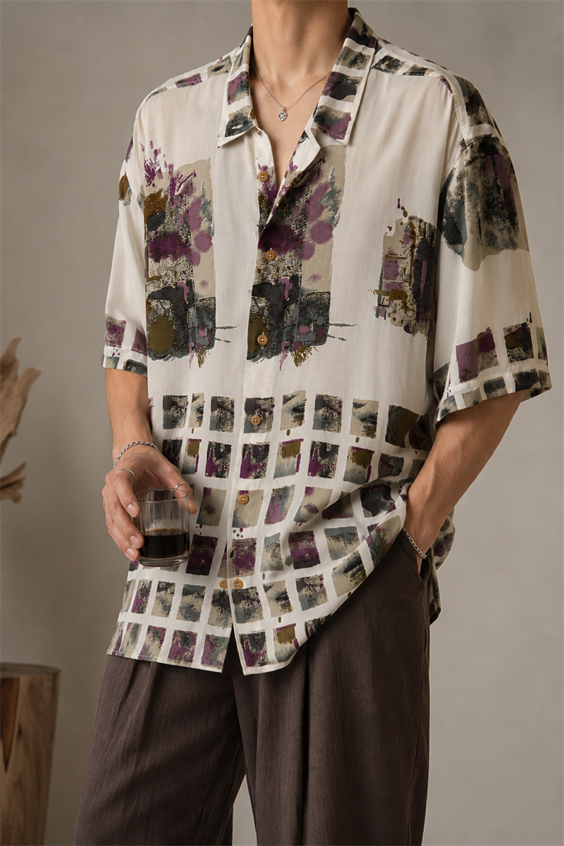 1990s Oversize Bohem Gömlek