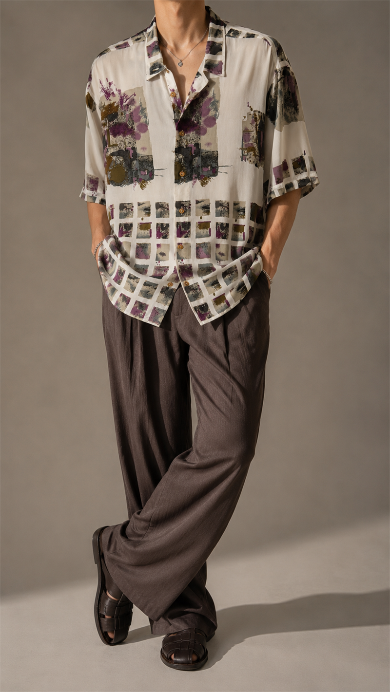 1990s Oversize Bohem Gömlek