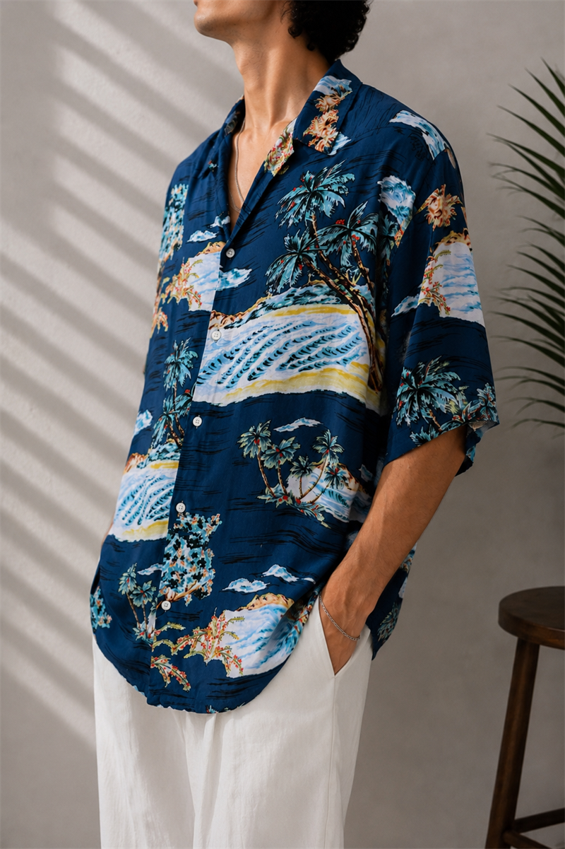 1990s Oversize Hawaii Gömlek