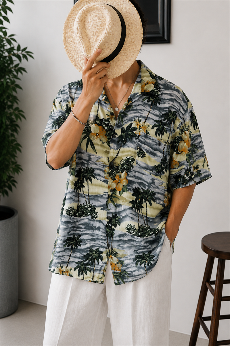 1990s Oversize Hawaii Gömlek