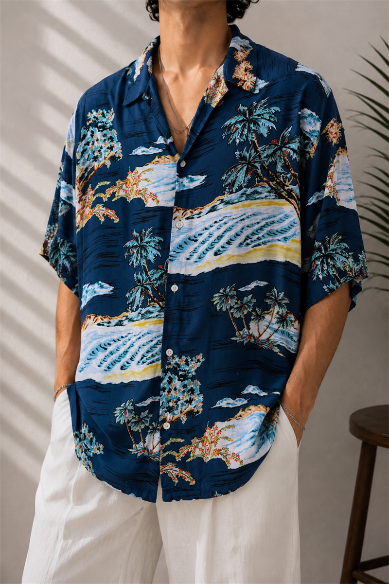 1990s Oversize Hawaii Gömlek