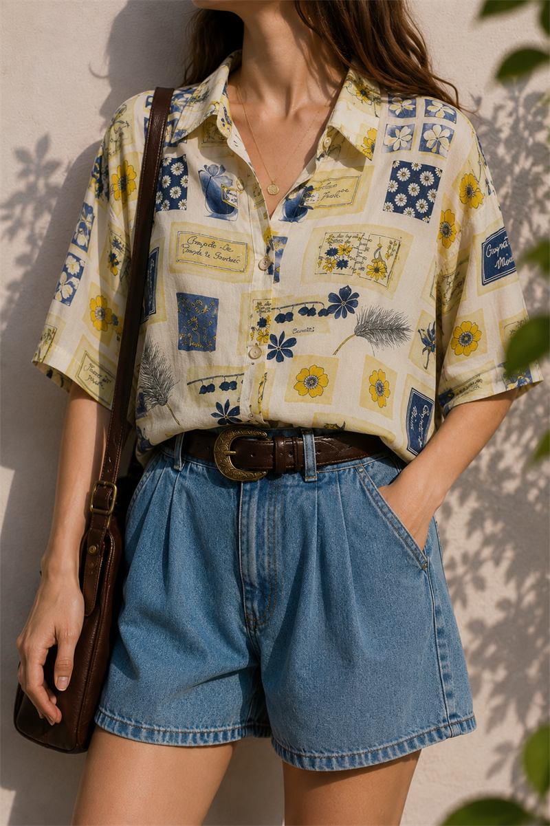 1990s Oversize Yves Gömlek