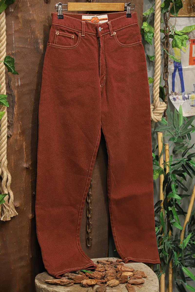 1990s Terracotta Kiremit Renk Jean Pantolon