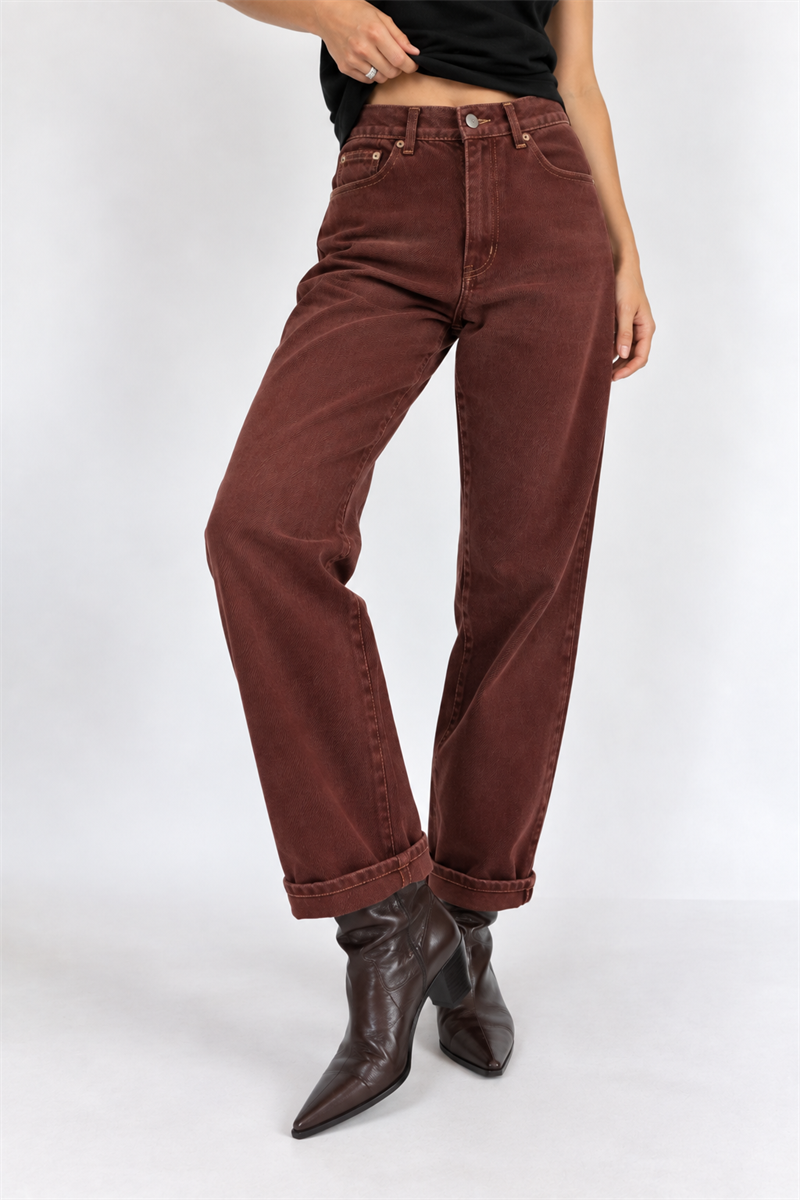 1990s Terracotta Kiremit Renk Jean Pantolon