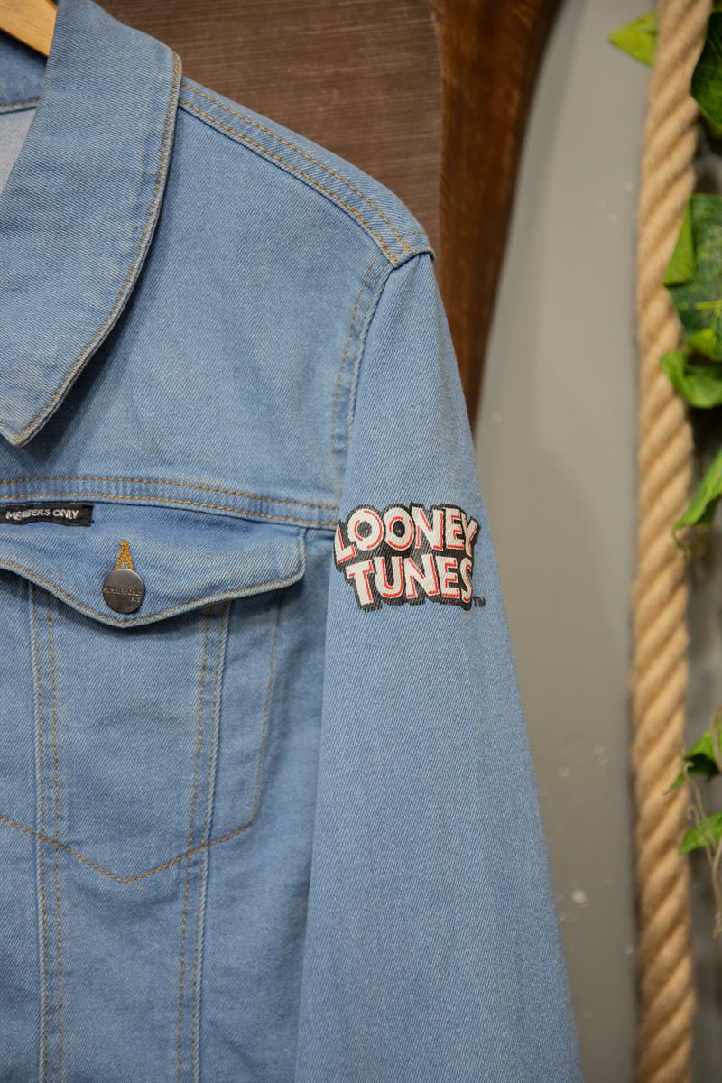 2000s Bugs Bunny Cropped Denim Ceket