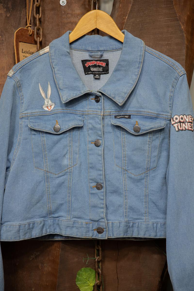 2000s Bugs Bunny Cropped Denim Ceket