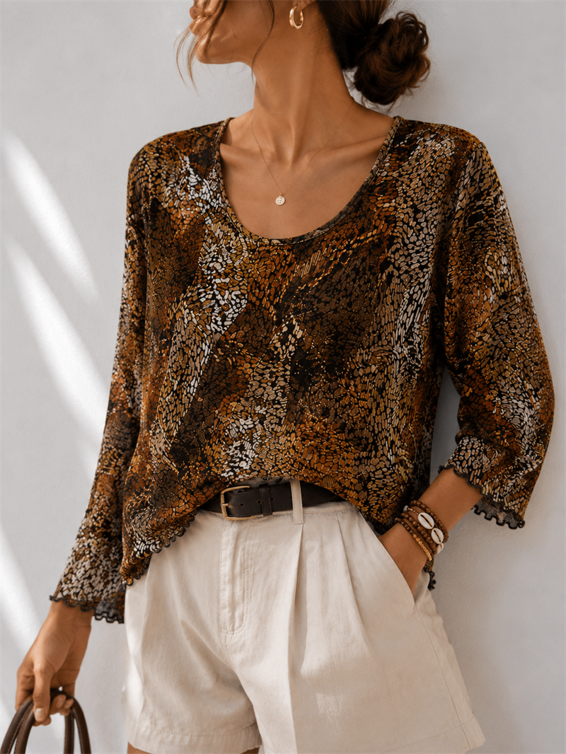 2000s Butterfly Boho Blouse