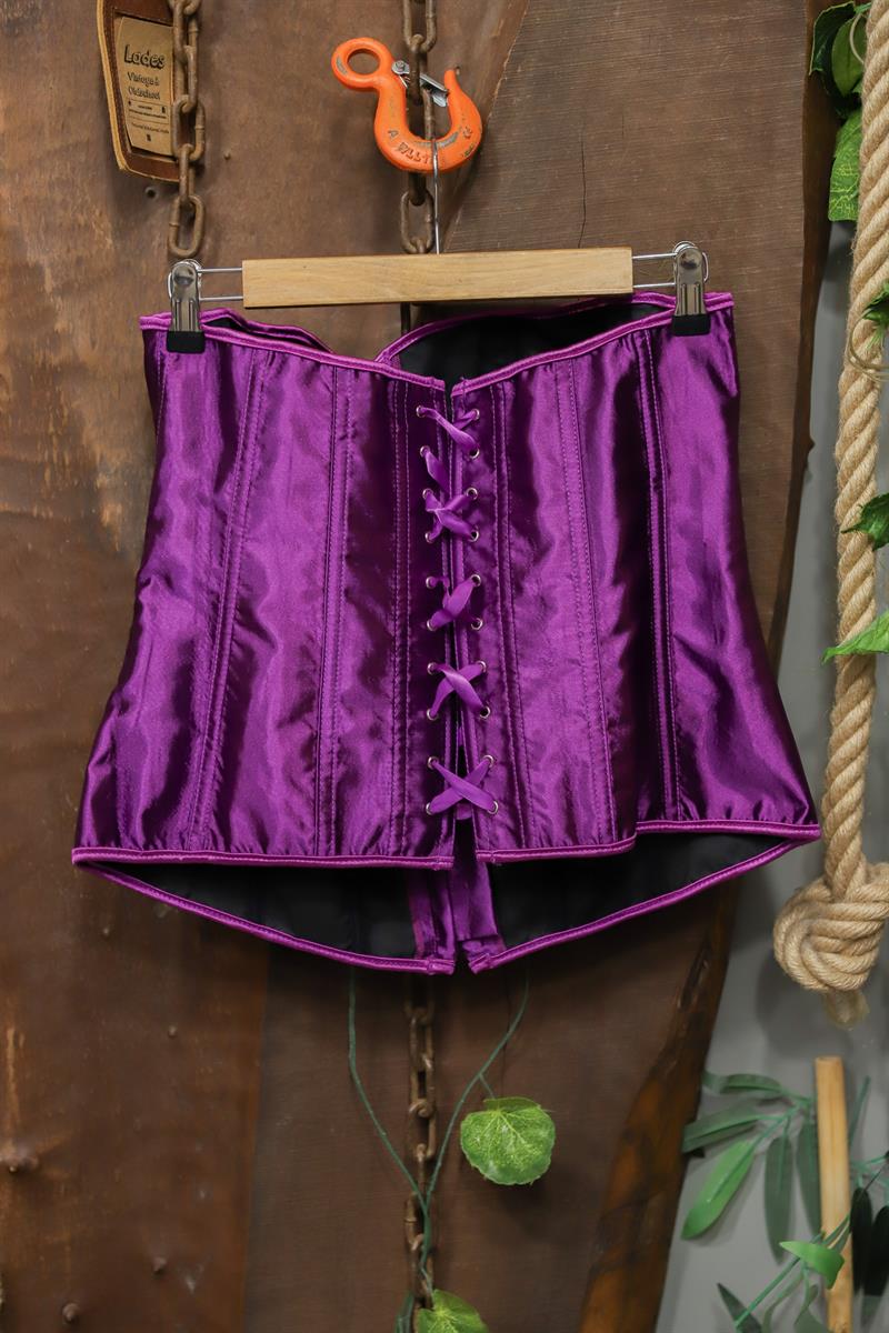 2000s Purple Satin Korset