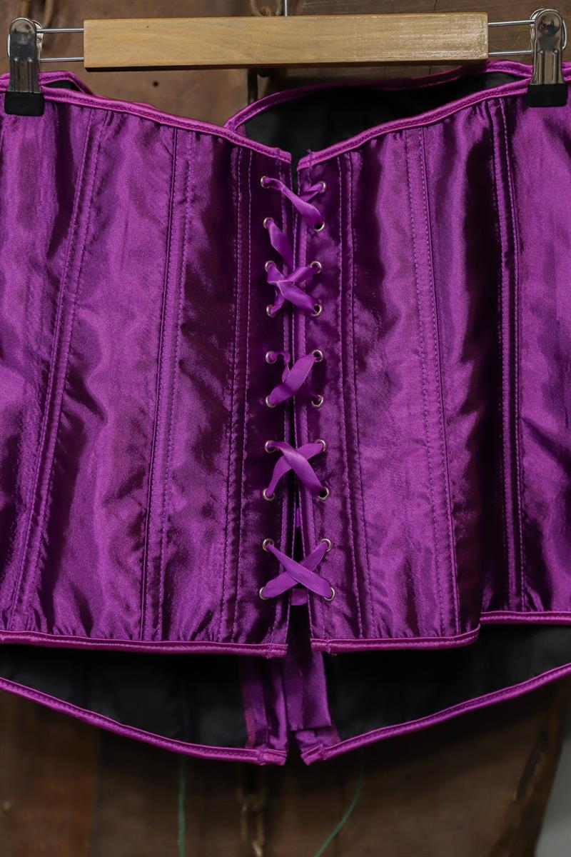 2000s Purple Satin Korset