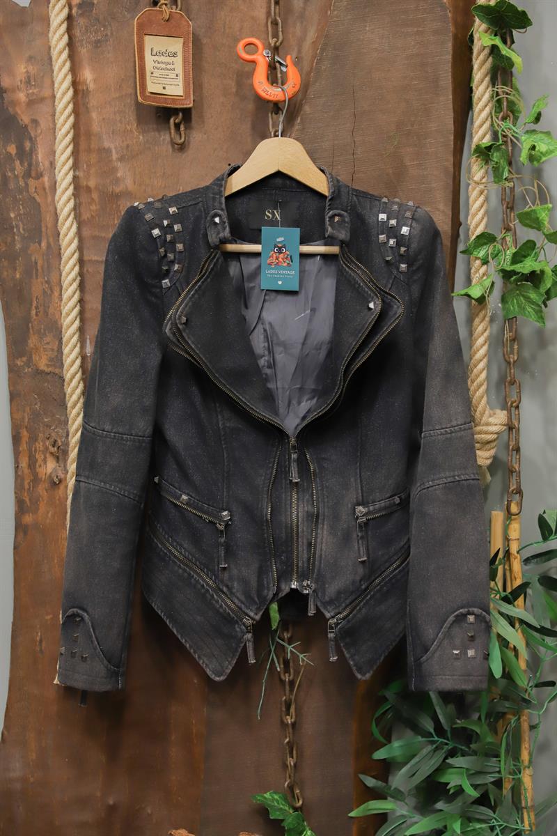 2000s Rock Moto Denim Ceket