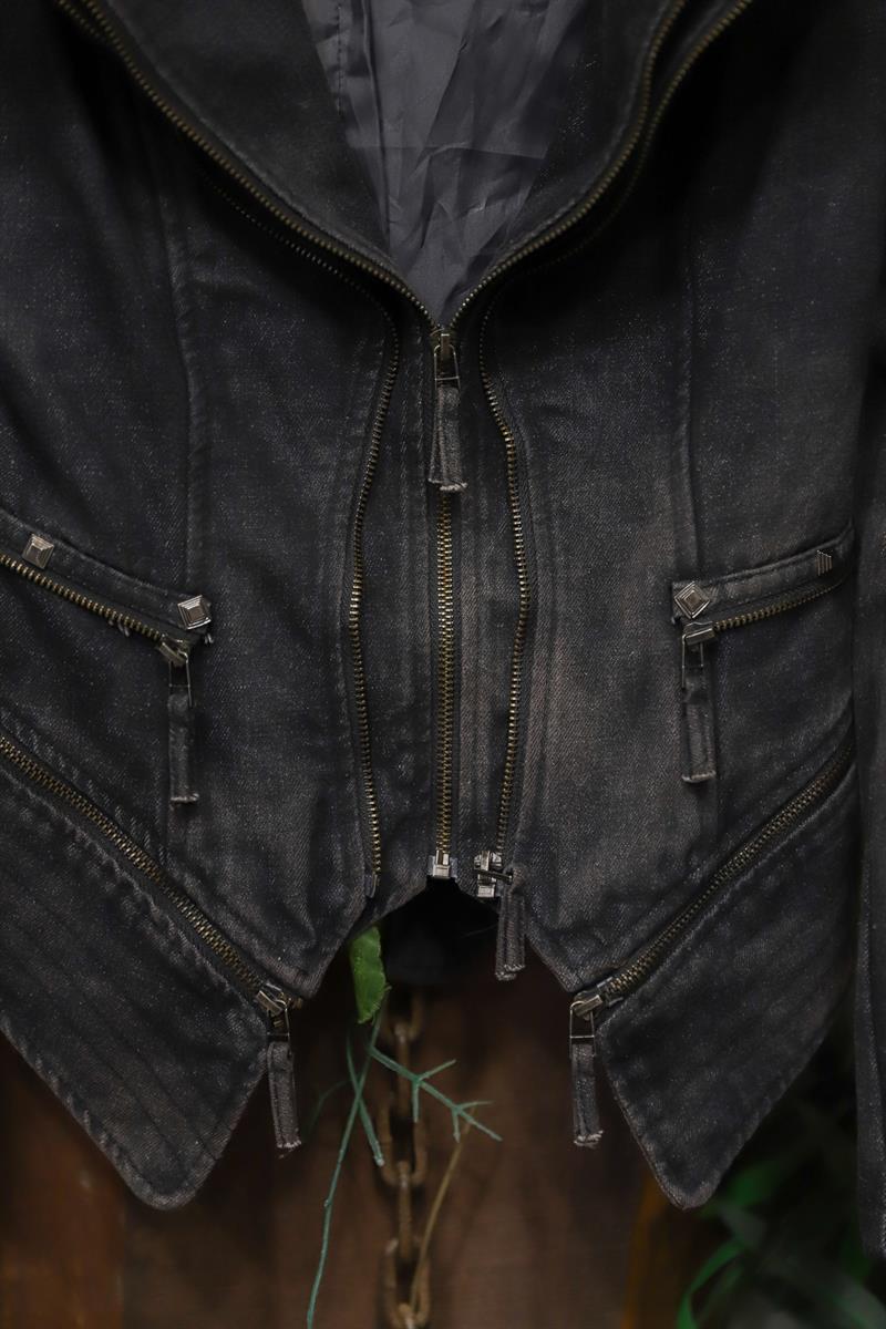 2000s Rock Moto Denim Ceket