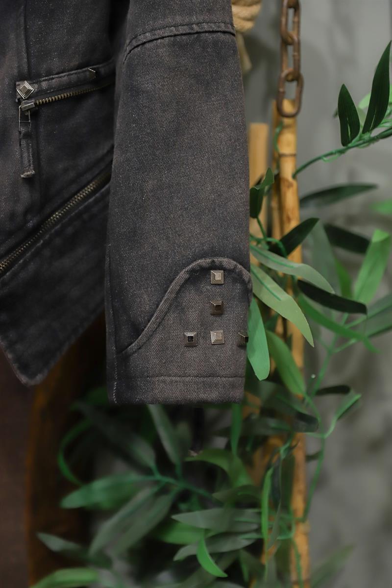 2000s Rock Moto Denim Ceket