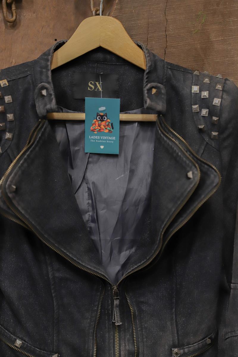 2000s Rock Moto Denim Ceket