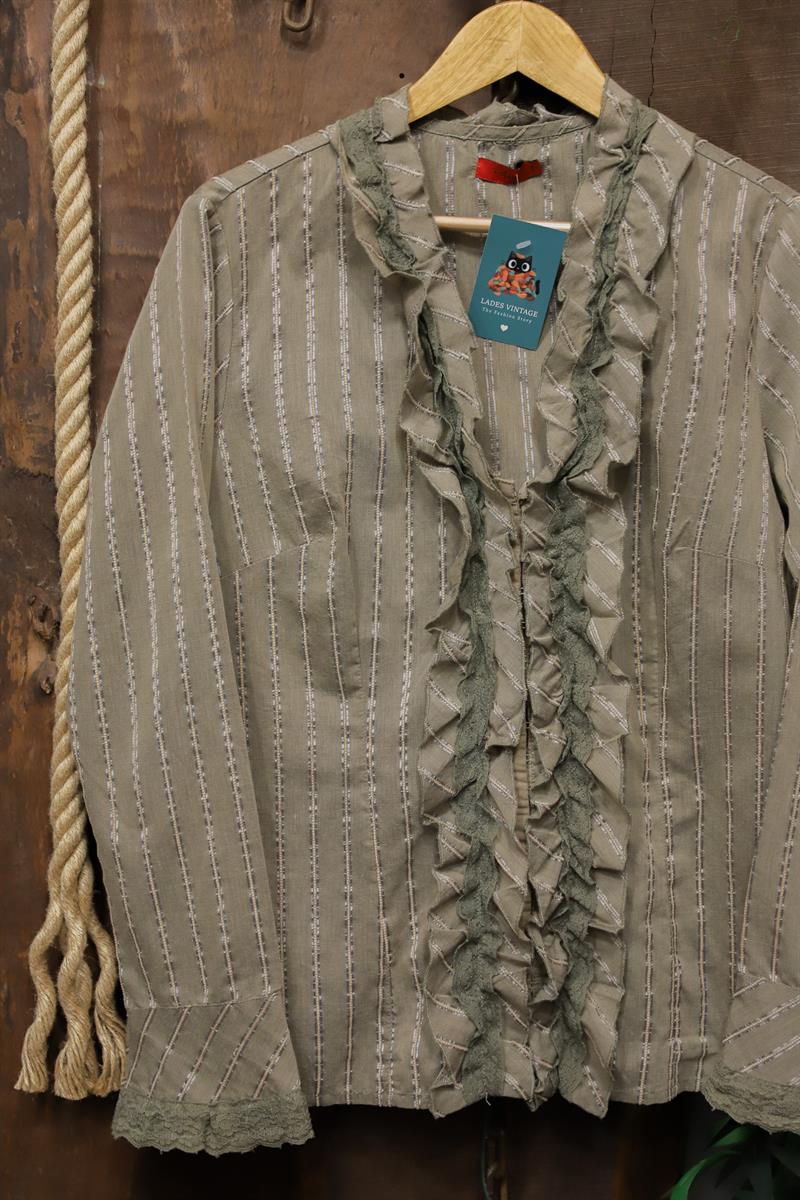 2000s Romantic Ruffle Bluz