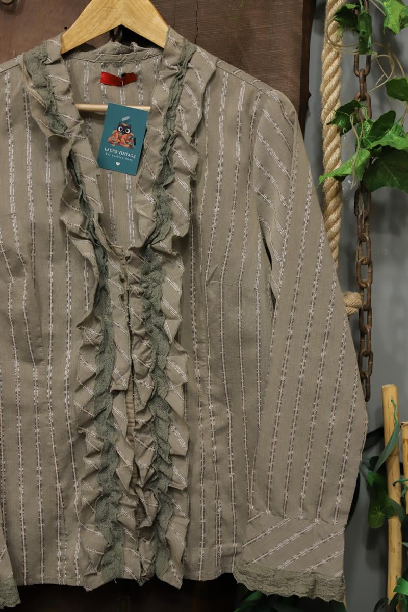 2000s Romantic Ruffle Bluz