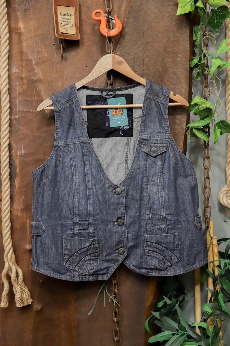2000s Work Vest Denim Yelek/Ceket