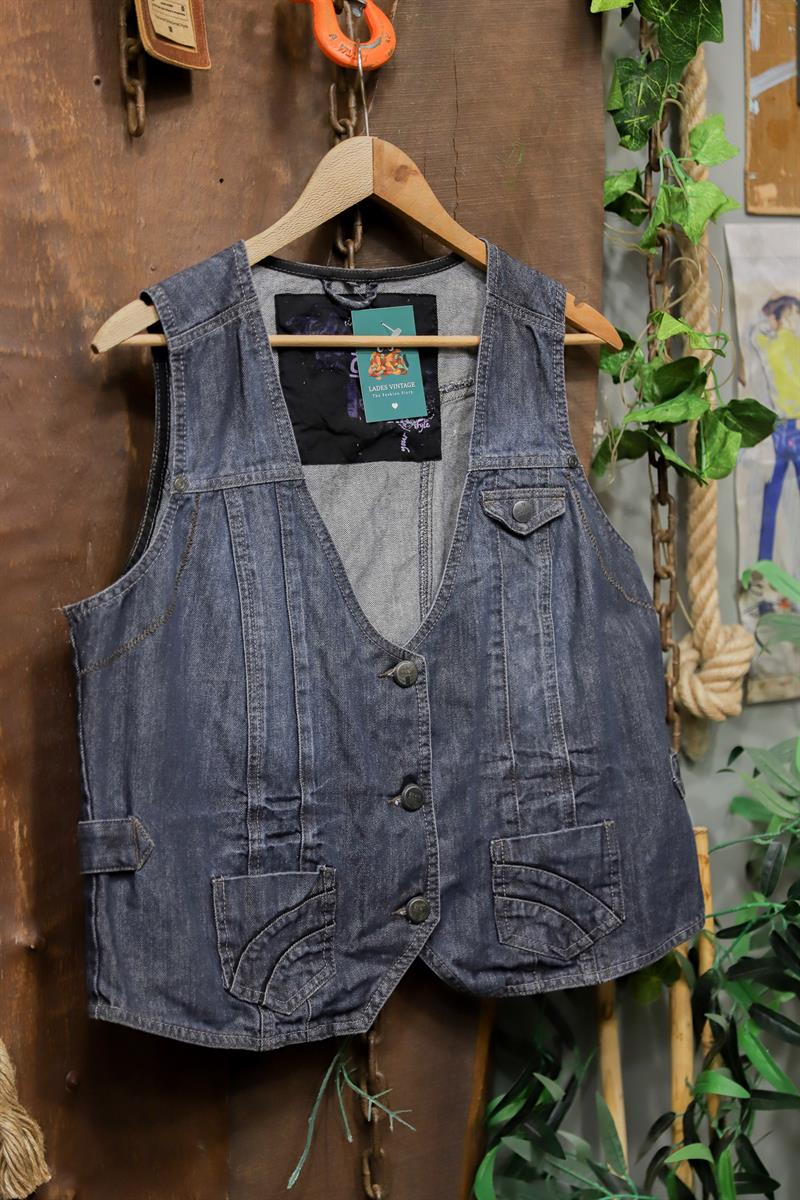 2000s Work Vest Denim Yelek/Ceket