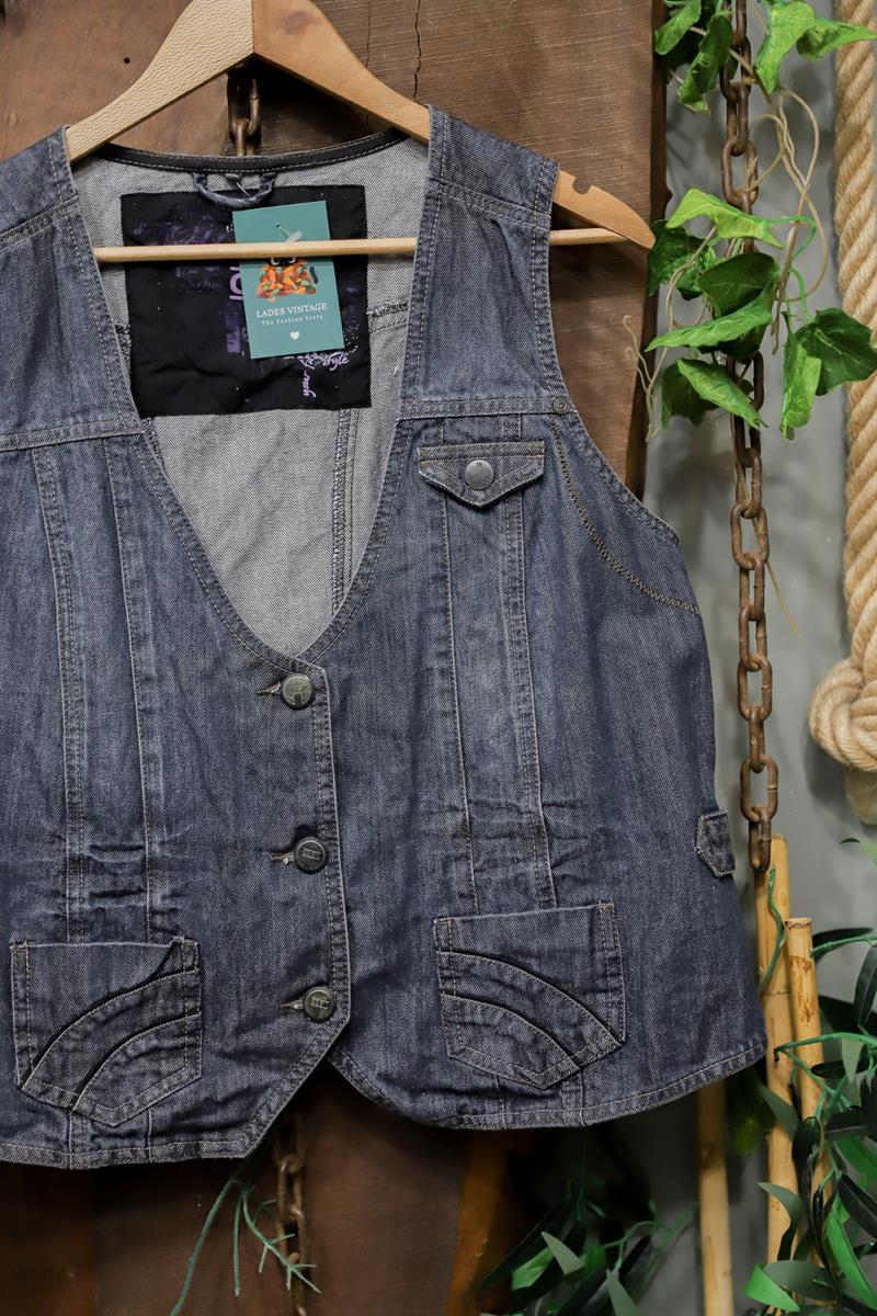 2000s Work Vest Denim Yelek/Ceket