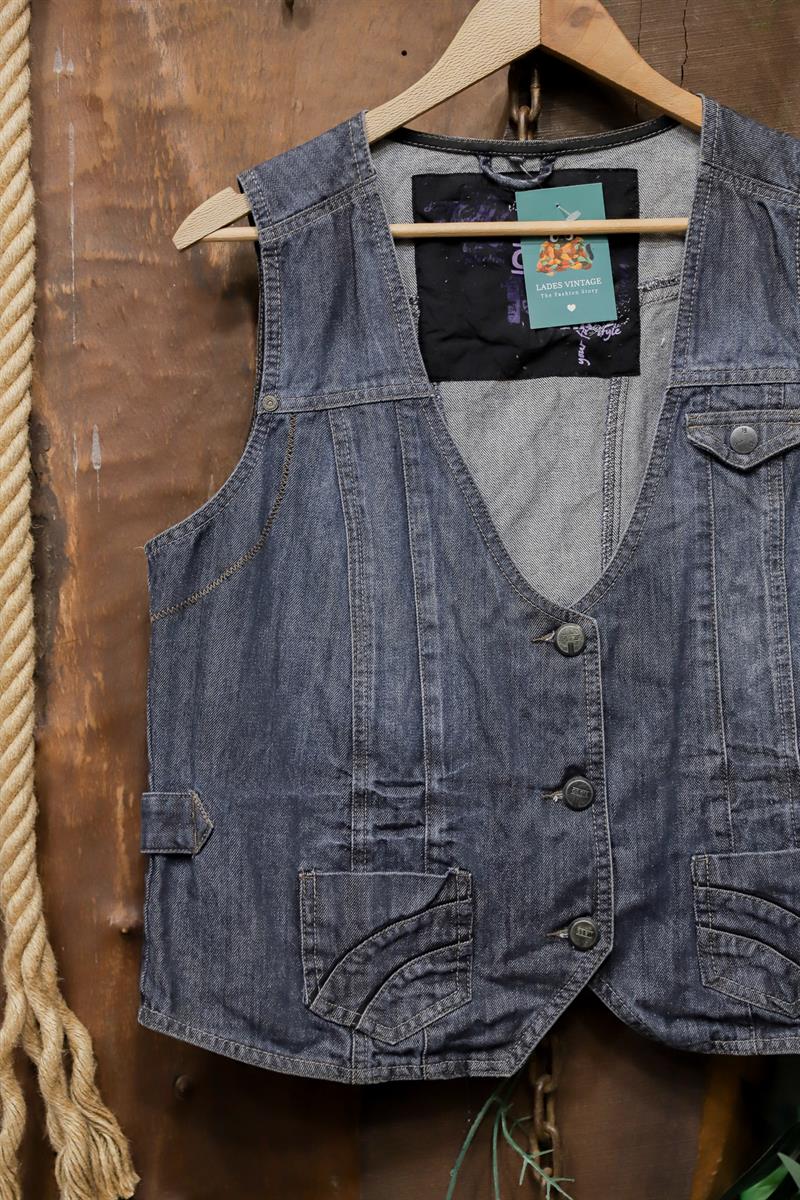 2000s Work Vest Denim Yelek/Ceket