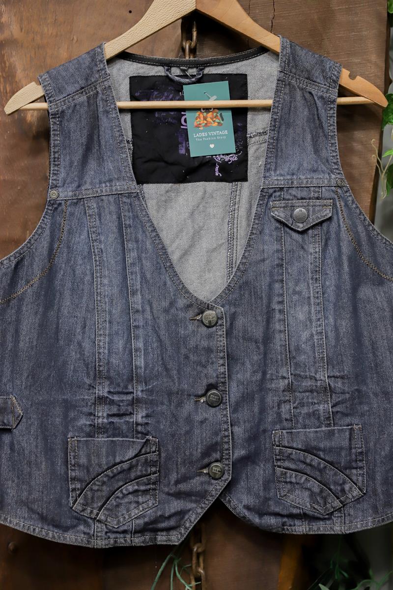 2000s Work Vest Denim Yelek/Ceket