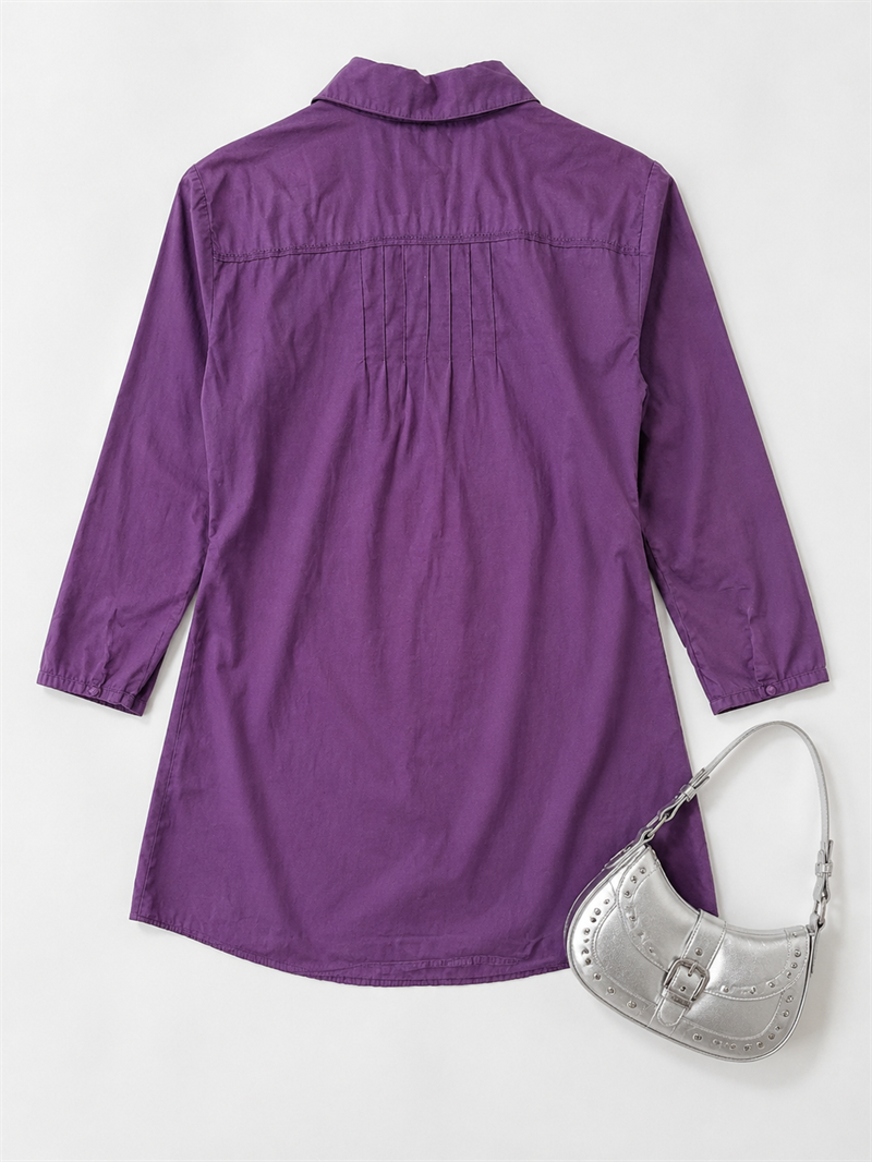 70s Boho-Nervür Tunik/Gömlek