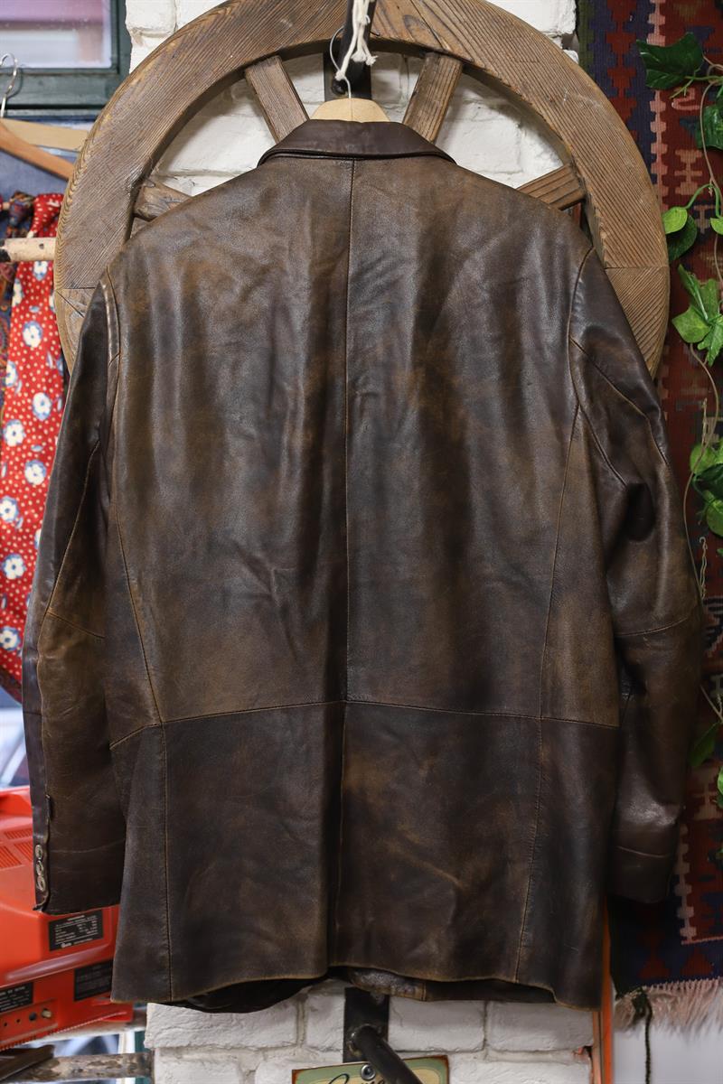 70s Cowboy Western Deri Ceket