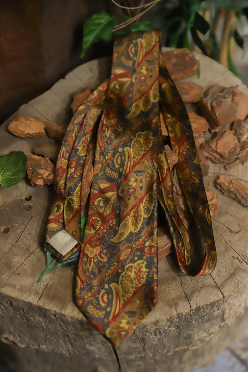 70s Mustard Saf İpek Kravat