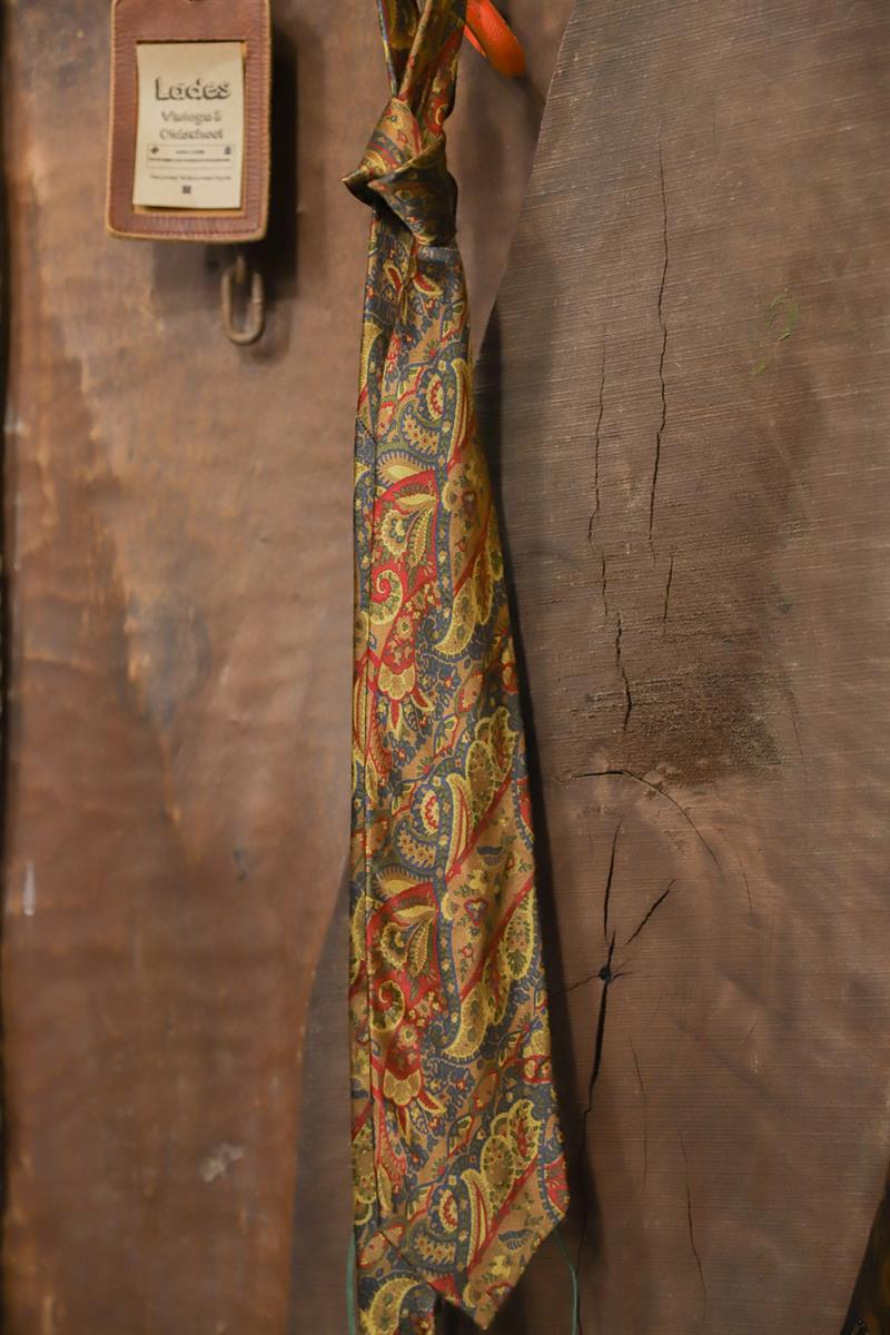 70s Mustard Saf İpek Kravat