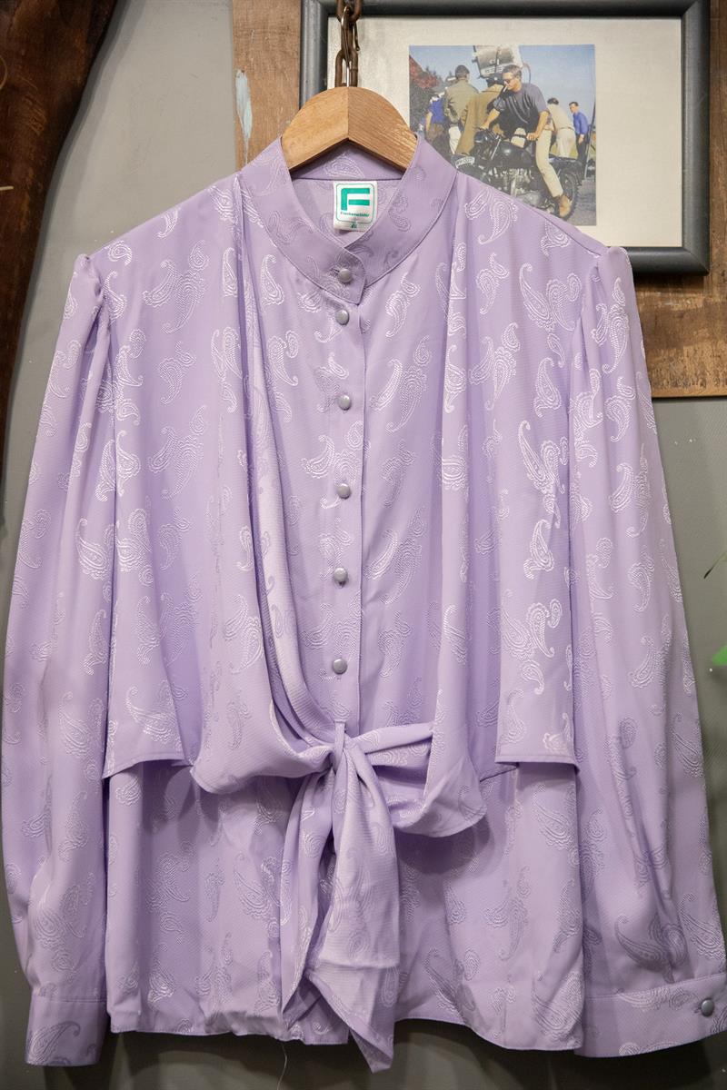 70s Paris Purple Kadın Gömlek