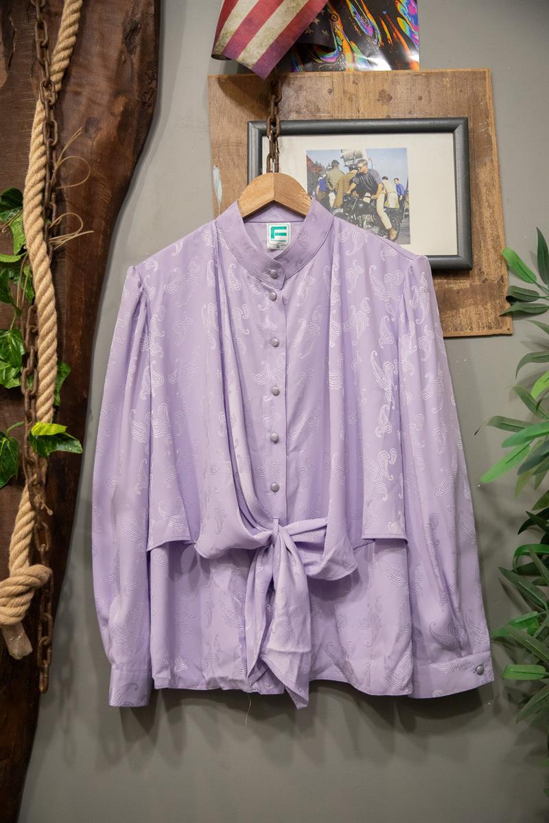 70s Paris Purple Kadın Gömlek