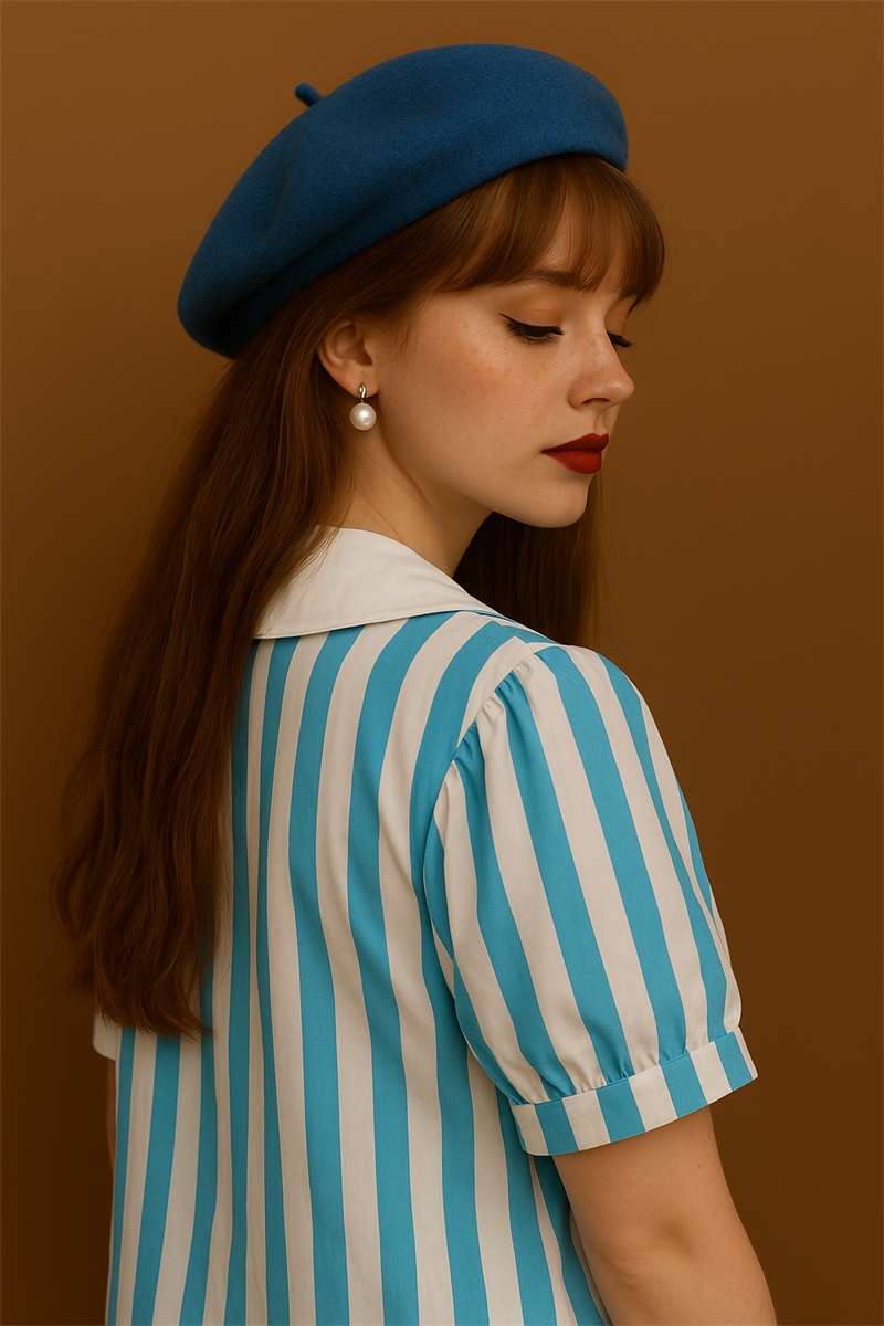 70s Paris Yaka Detay Kadın Gömlek