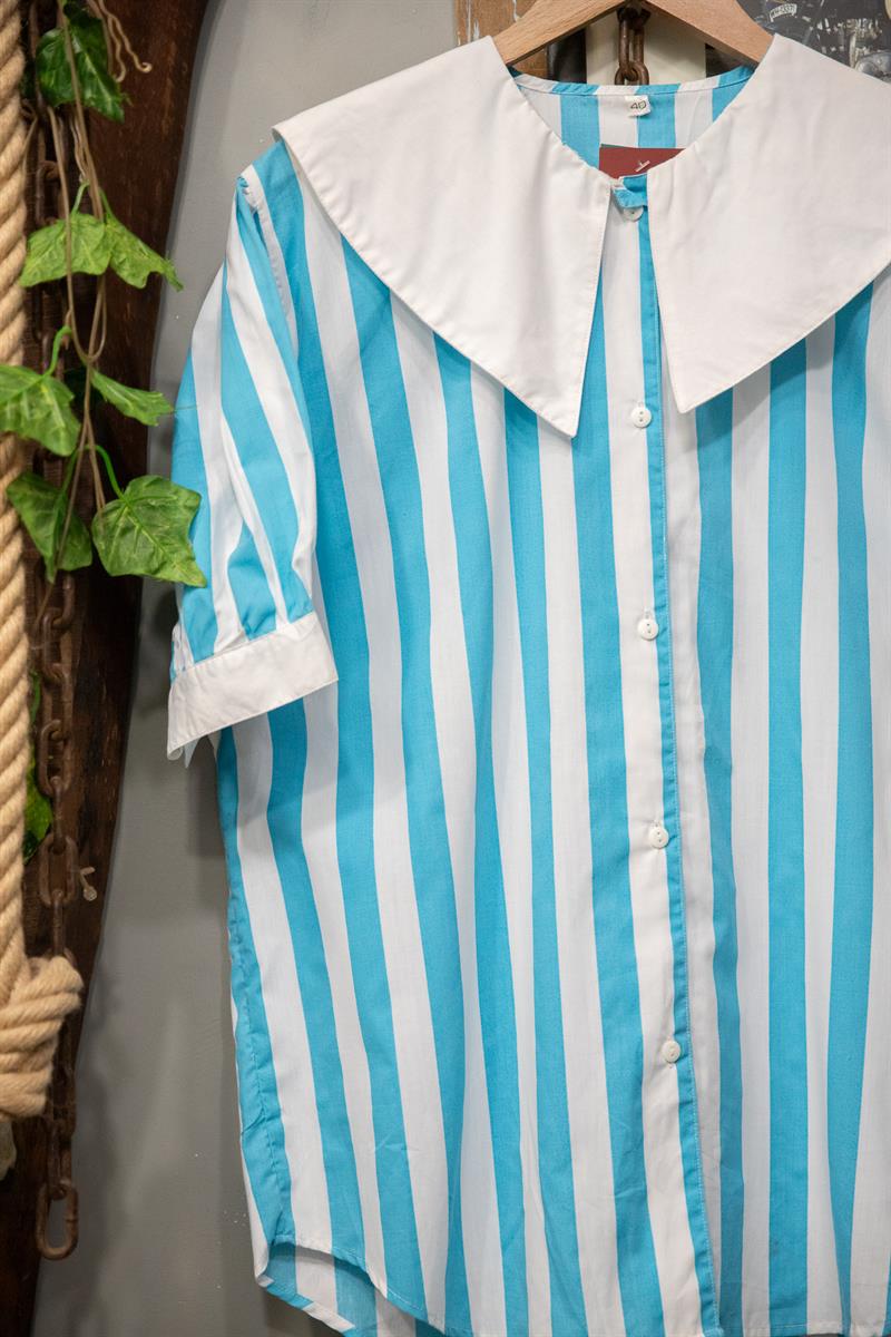 70s Paris Yaka Detay Kadın Gömlek