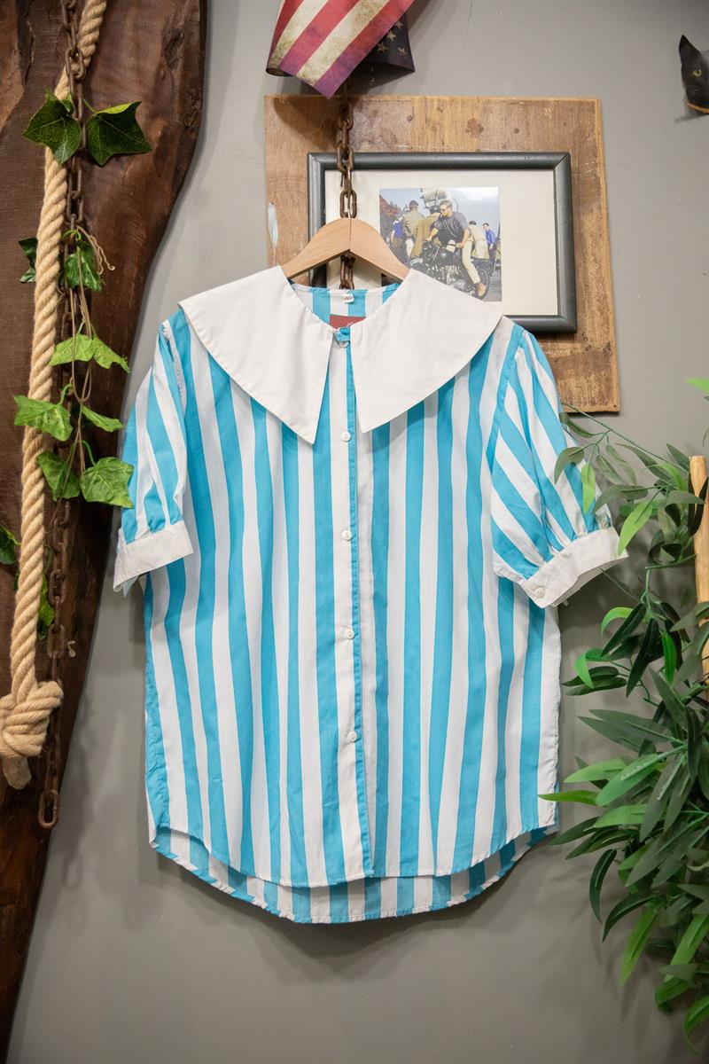 70s Paris Yaka Detay Kadın Gömlek