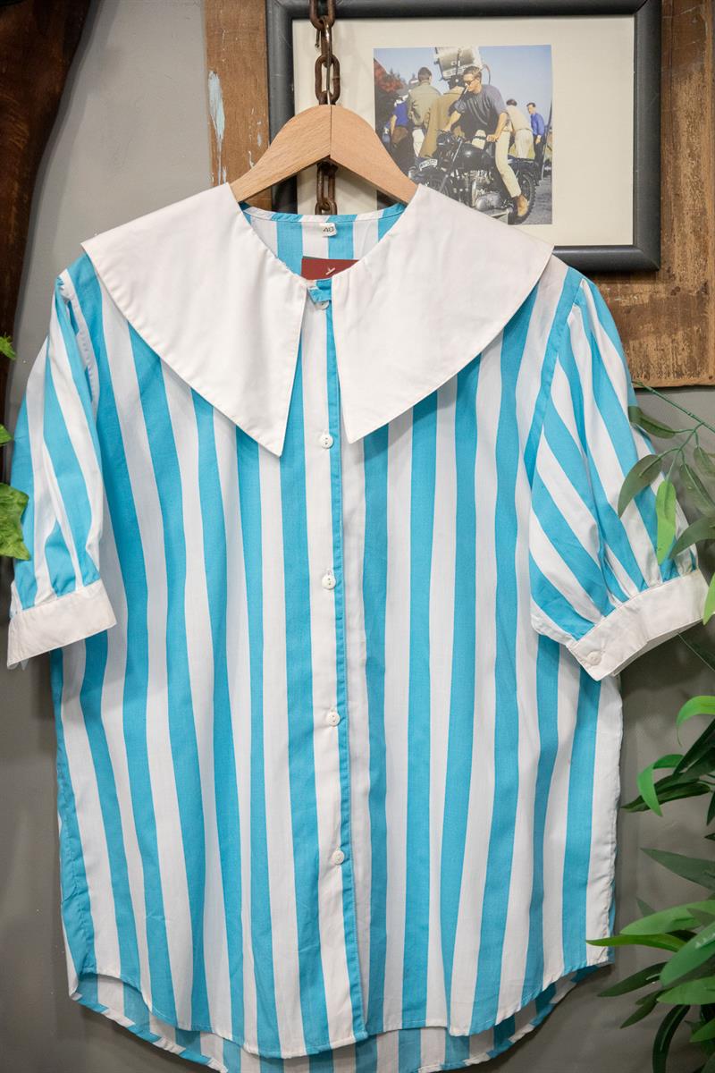 70s Paris Yaka Detay Kadın Gömlek