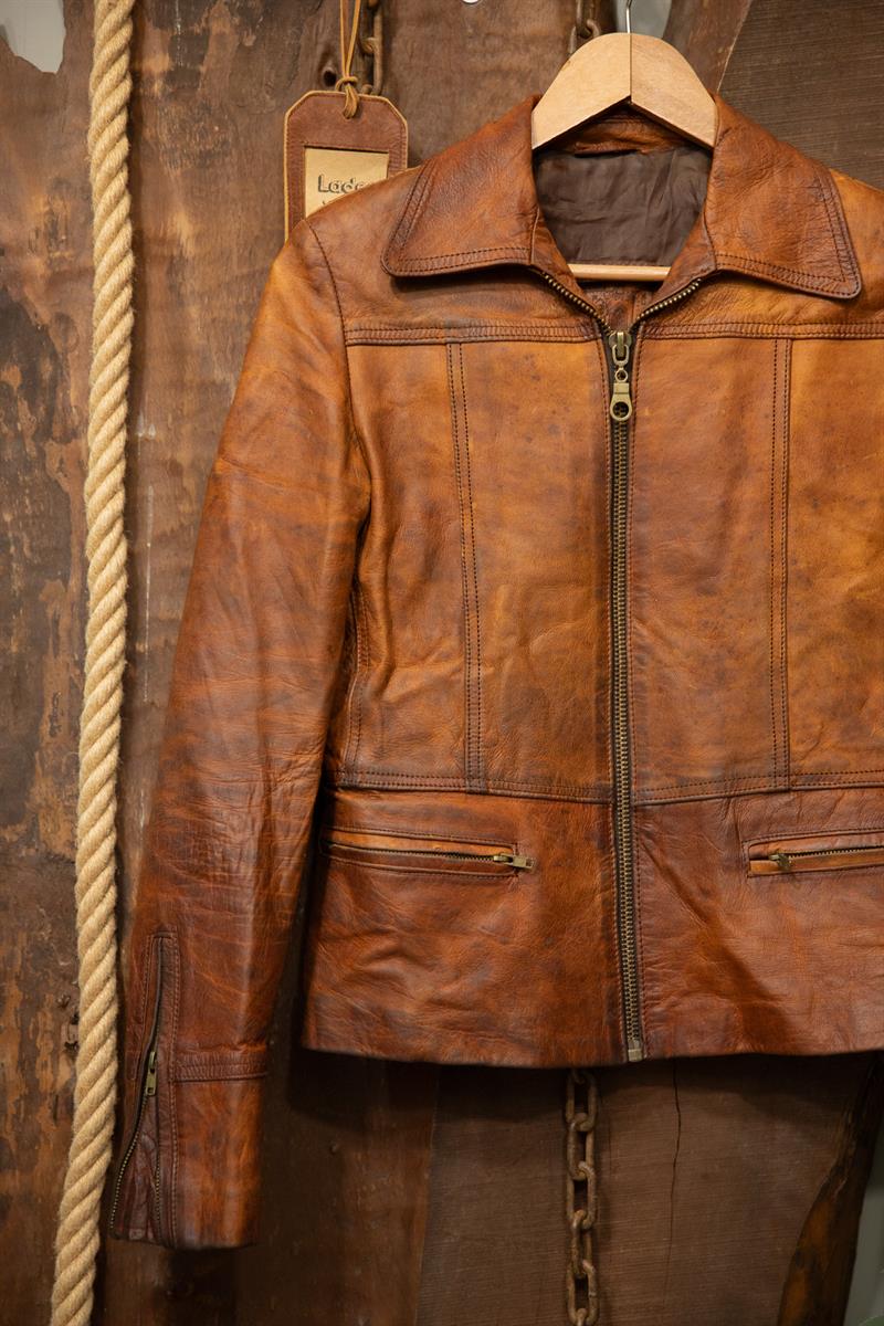 70s Western Classic Deri Ceket