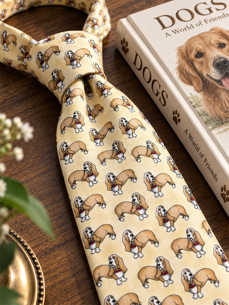 70s/80s Dog Motifli Kravat